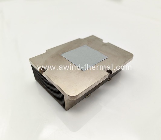 aluminum zipper fin heat sink with thermal paste applied on the base plate aluminum zipper fin heat sink with thermal paste applied on the base plate