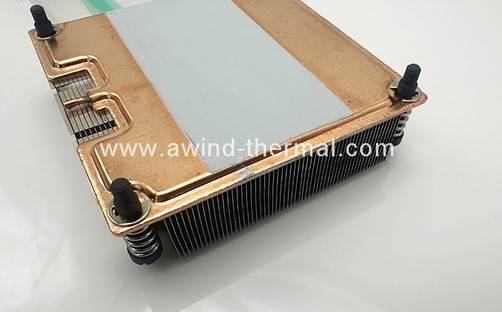 CPU heat sink with vapor chamber base and thermal paste interface CPU heat sink with vapor chamber base and thermal paste interface